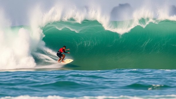 Katrina Kruze big wave surfer riding a giant wave.
