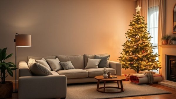 Guest-Friendly Smart Home for the Holidays with cozy living room setup.