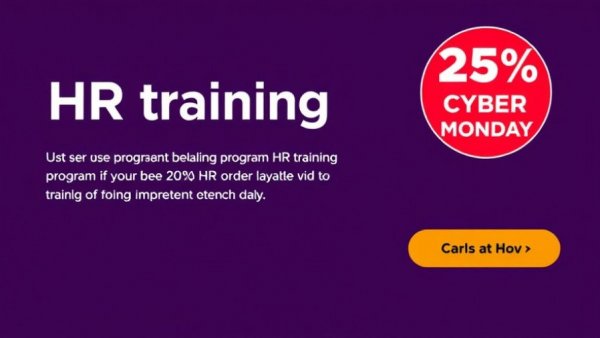 HR training programs discount promotion with Cyber Monday offer.