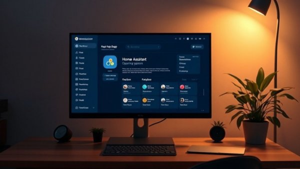 Migrating Home Assistant to HAOS shown on a modern computer desk.