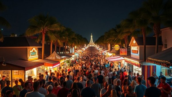 Crowd gathered to support small businesses in Huntington Beach.