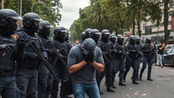 Tense protest with police, California immigration poll