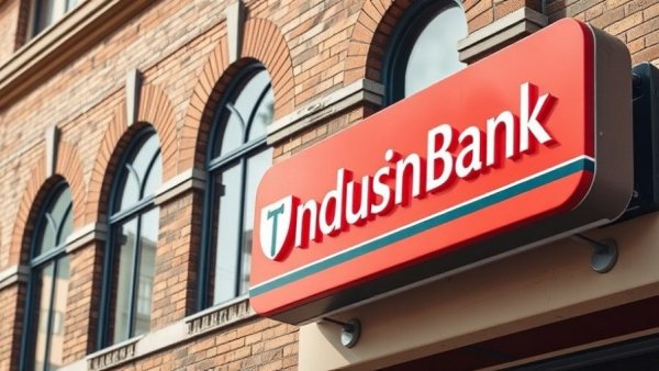 IndusInd Bank sign with rustic arched background