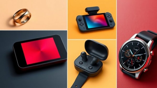 Top Tech of 2025 for Seniors: Smart ring, console, earbuds, smartwatch.