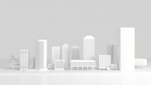 Concrete buildings model representing urban architecture in Swindon.