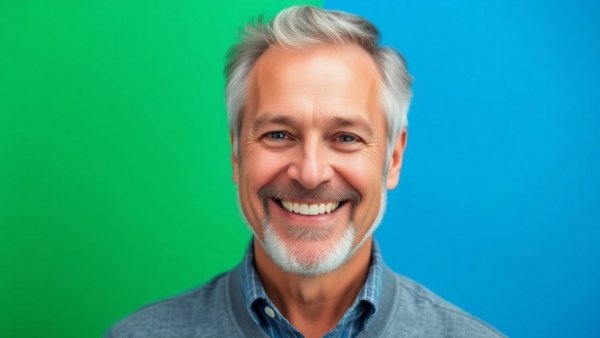 Friendly person smiling against a blue and green background, related to Unacademy ESOP exercise window.