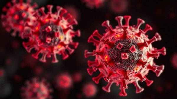 Microscopic image of HIV virus particles for weekly treatment.