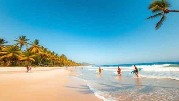 1970 surf trip Dominican Republic, surfers on tranquil beach.