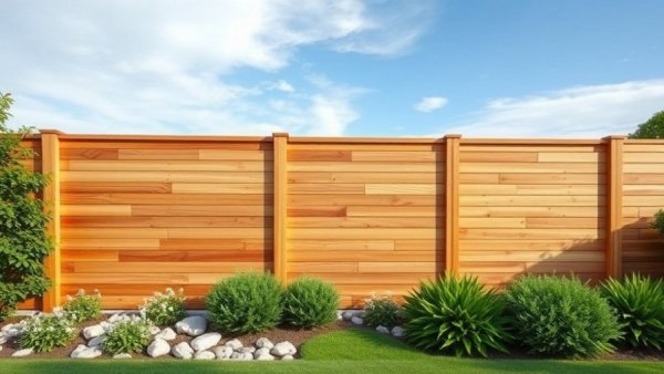 Modern wooden privacy fence ideas with lush garden and stylish design