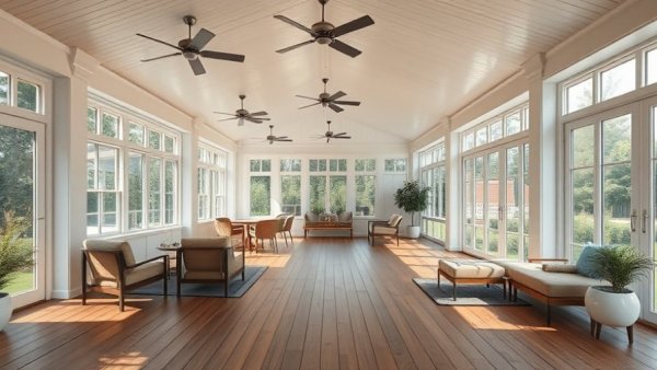 Spacious enclosed patio showcasing home electrification benefits.