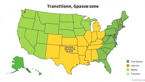 US map showing zones with spring lawn care calendar.