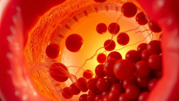 Detailed 3D blood clot model in artery illustrating stroke risk.