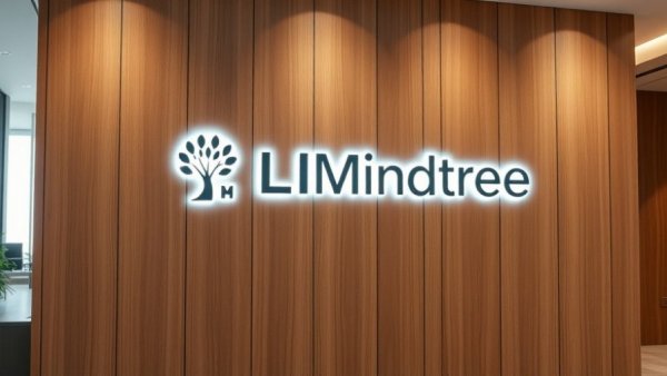 LTIMindtree logo on a corporate office wall