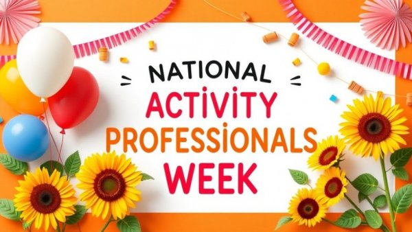 Colorful design for National Activities Professionals Week celebration.