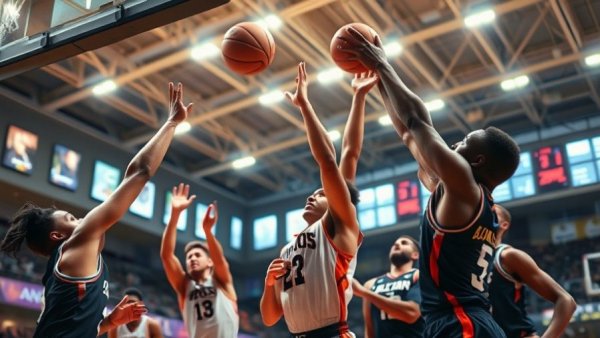 Intense boys basketball game in Orange County rankings.