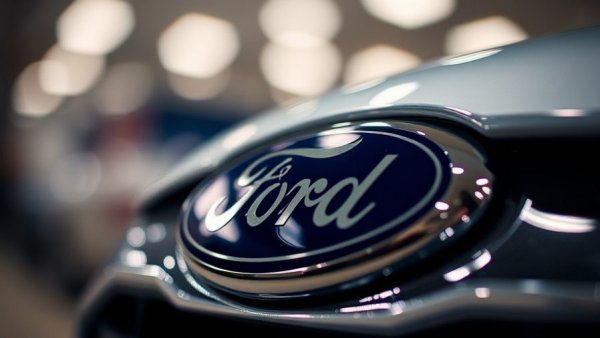 Ford logo reflecting light, related to companywide bonus structure