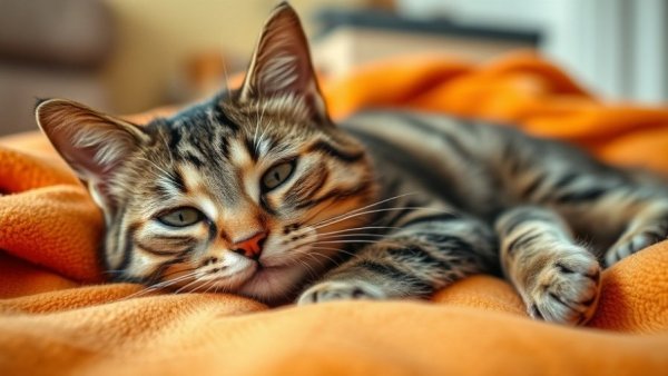 Adorable tabby cat relaxing at J. King Neptune’s fundraising for Seal Beach Animal Care Center.