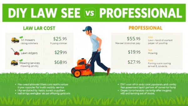 Infographic comparing costs: DIY versus professional lawn care.