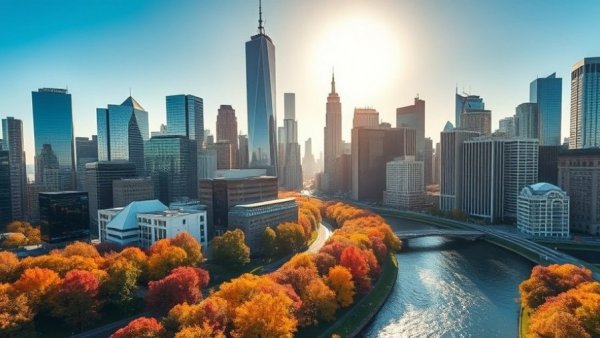 Aerial view of city skyline related to Tutor Perini hotel lawsuit