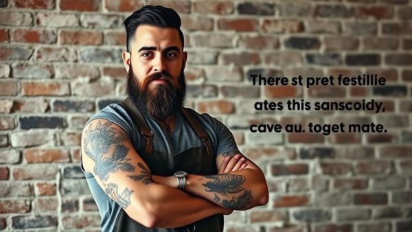 Specialty finishing techniques artisan standing against brick wall.