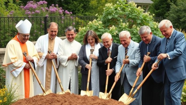 Groundbreaking ceremony at new sanctuary St. Thomas More Catholic Church.