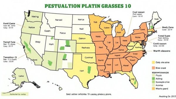 Grass types map of the USA for lawn care decisions