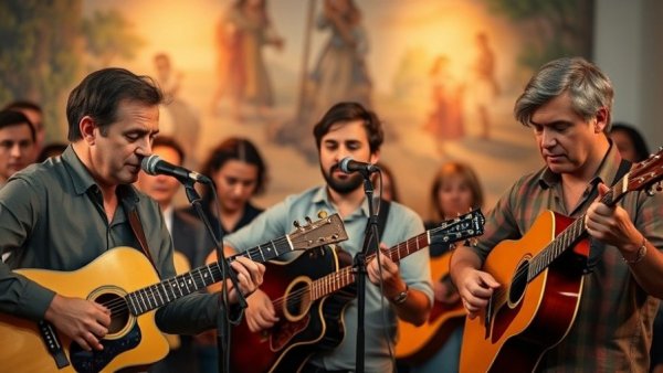Musicians performing at Laguna Beach Art Star Awards with captivated audience.