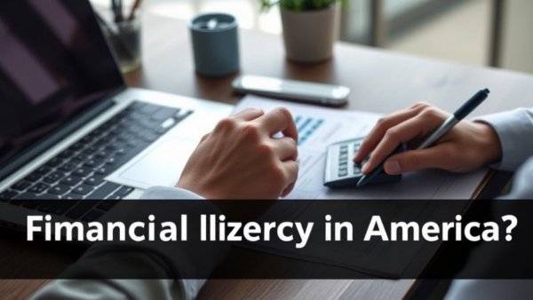 America financial literacy concern with documents and calculator.