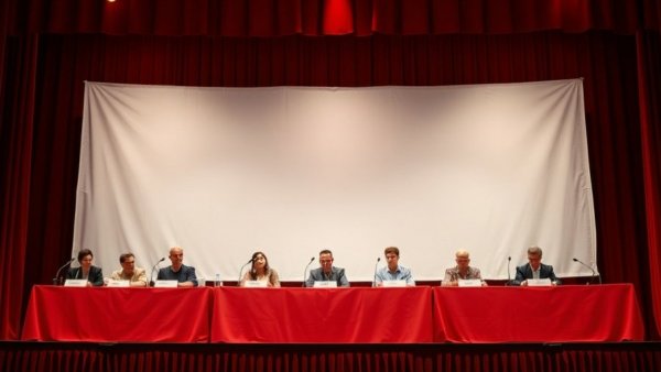 AOP Film Festival Winners panel discussion with vibrant stage setup.