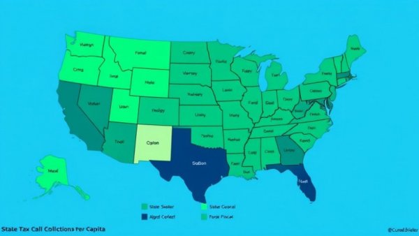Map of state and local tax collections per capita in US for 2023.