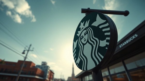 Starbucks logo under clear sky, symbolizing job cuts and layoffs.