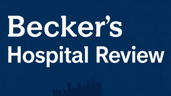 Becker's Hospital Review logo with city skyline.