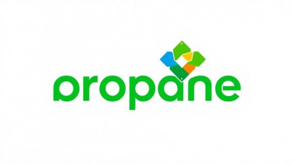 Modern logo design of propane with colorful geometric icon.