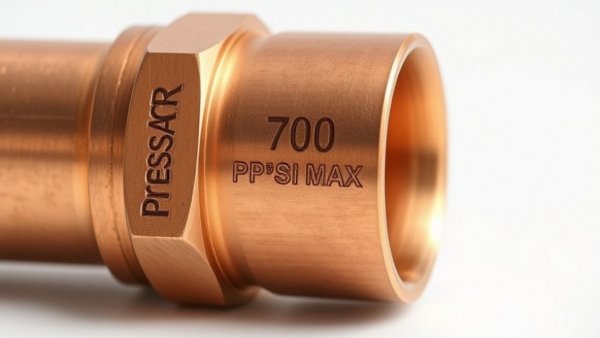 Close-up of NIBCO PressACR fitting upgrade with 700 PSI MAX marking.