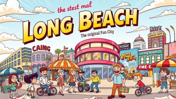 Long Beach community feedback comic poster in vintage style