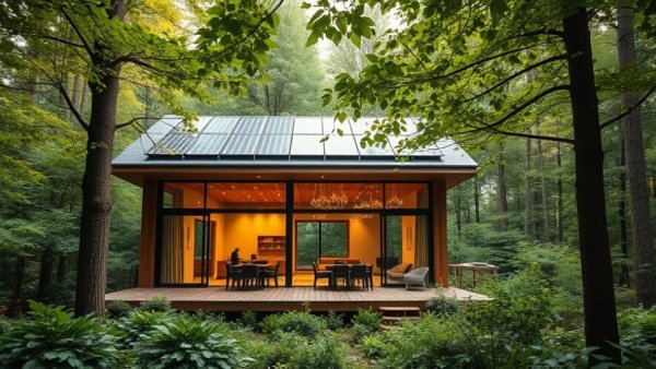 Sustainable outdoor spaces design ideas with eco-friendly house.