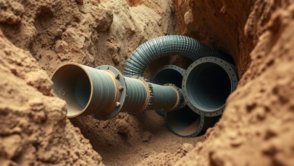 Detailed view of underground pipe longevity techniques in a trench