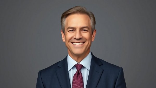Smiling professional in suit for roofing solutions