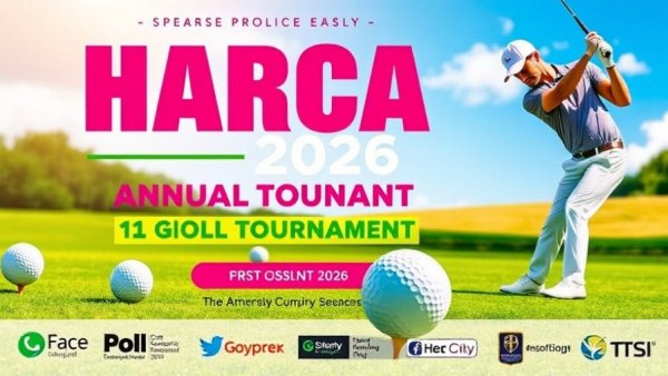 HARCA Golf Tournament September 17 promotional poster with event details.