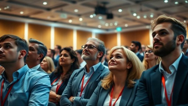 Home services conference 2027 attendees in a spacious room.