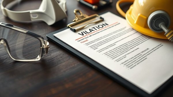 Illinois OSHA fine for construction safety violation notice with a respirator.