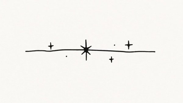 Minimalist line sketch with small stars