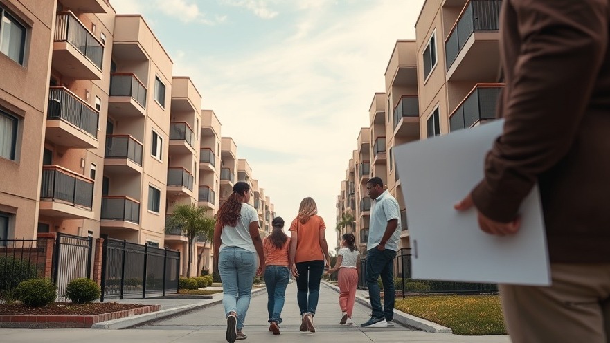 Long Beach families approaching apartment housing with assistance nearby