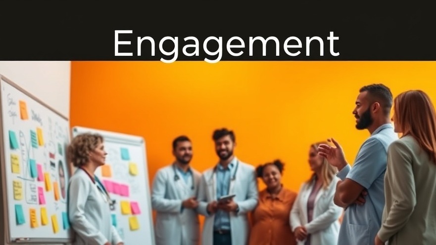 Diverse healthcare professionals collaborating on employee engagement strategies.