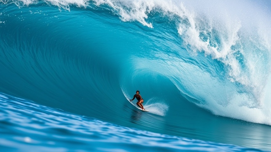 Women’s professional surfer riding a powerful reef wave at Cloudbreak, Fiji