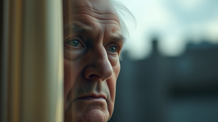 Thoughtful older adult gazing out window, reflecting on Fair Housing Act impact.