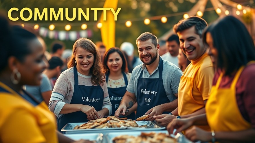 Volunteers serve fried fish at Seal Beach events, showcasing community spirit.