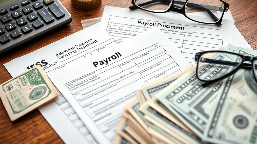 Close-up of payroll documents and tax forms highlighting employee engagement strategies.