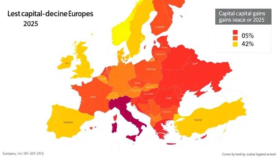 2025 Capital Gains Tax Rates in Europe map showing tax rates in European countries