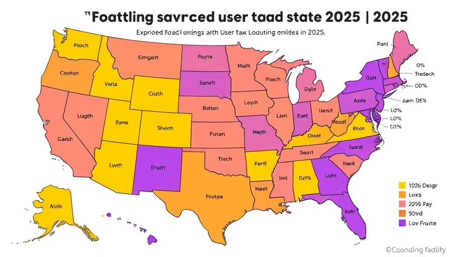 Map showing 2025 road funding by user taxes per state.